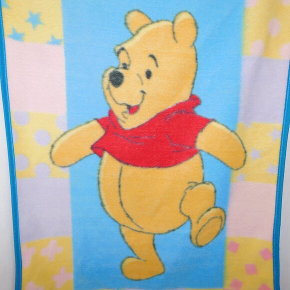 VTG Nemcor Disney Winnie the Pooh Pastel Acrylic Fleece Blanket 28" x 44" Child - Picture 8 of 9